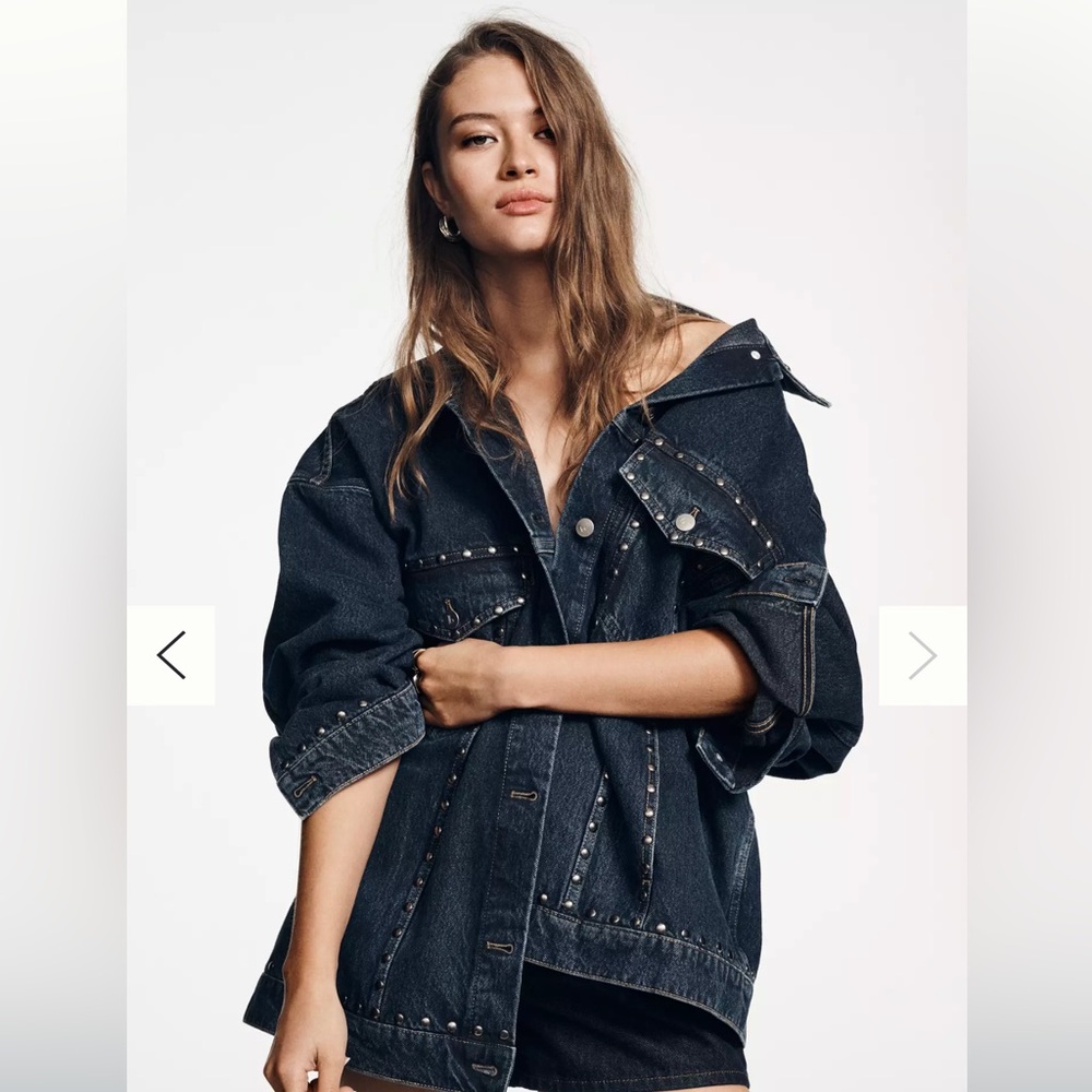 Pilcro oversized studded denim jacket